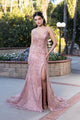 Evening Dress Deep V-Neck Fitted Mermaid Prom Gown By May Queen MQ2166