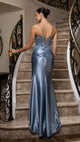 Elegant Embroidered Satin Prom Dress with High Slit & Corset Back By May Queen MQ2183