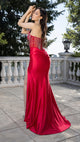 Strapless Rhinestone Corset Evening Gown with High Slit Formal Prom Dress By May Queen MQ2184