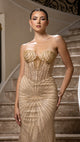 Strapless Corset Sequin Evening Gown, Sparkling Mermaid Formal Dress By May Queen MQ2195