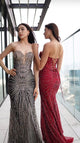 Strapless Corset Sequin Evening Gown, Sparkling Mermaid Formal Dress By May Queen MQ2195