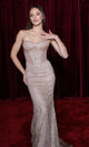 Strapless Corset Sequin Evening Gown, Sparkling Mermaid Formal Dress By May Queen MQ2195
