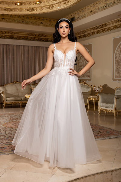 A-Line Wedding Dress with Strap May Queen MQ2212