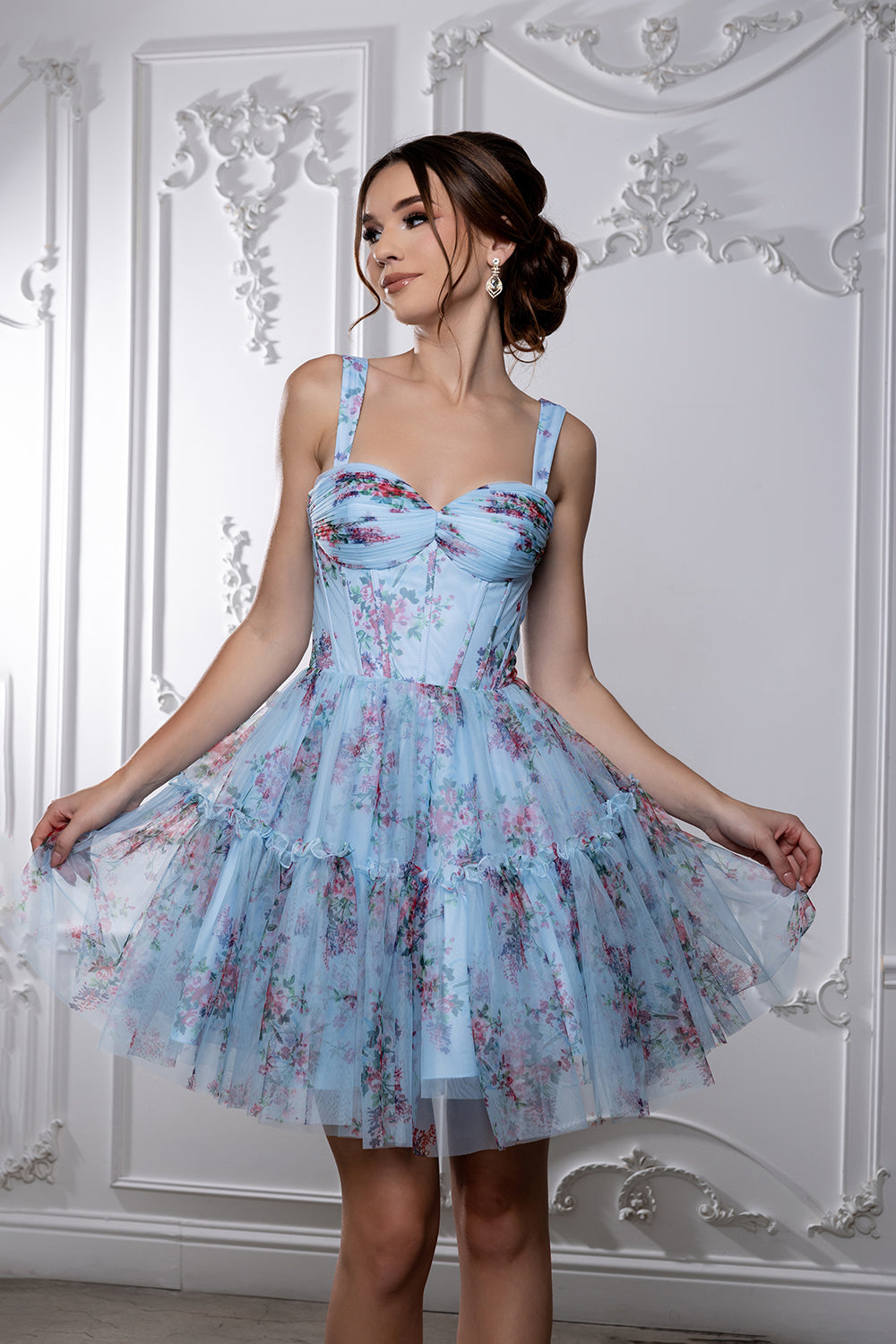 Sleeveless Short Dress Sweetheart Neckline Fit & Flare with Straps by May Queen MQ2216