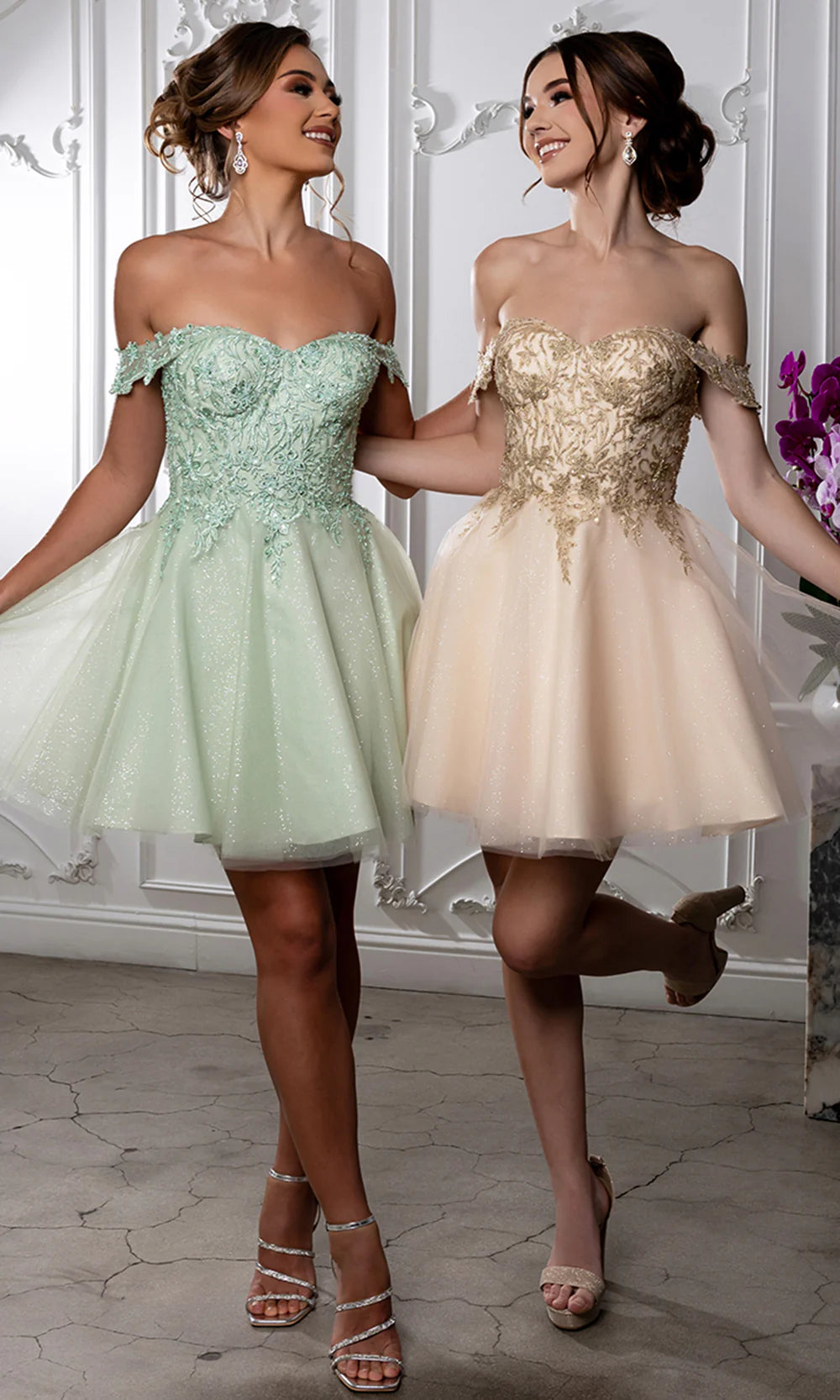Sweetheart Neckline Tulle Short Dress Strapless Fit & Flare Homecoming Dress by May Queen MQ2224