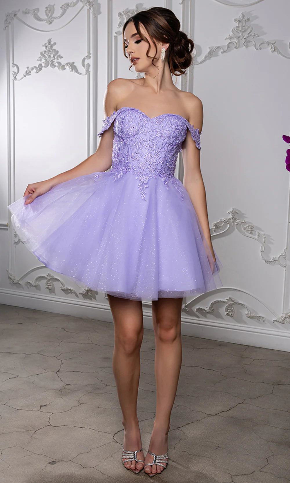 Sweetheart Neckline Tulle Short Dress Strapless Fit & Flare Homecoming Dress by May Queen MQ2224