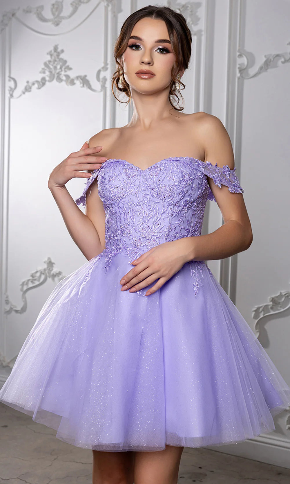 Sweetheart Neckline Tulle Short Dress Strapless Fit & Flare Homecoming Dress by May Queen MQ2224