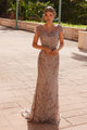 Vestido de manga corta con apliques impresionantes Anabel MT110 de Nox