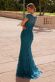 Vestido de manga corta con apliques impresionantes Anabel MT110 de Nox