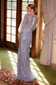 Vestido romántico con mangas abullonadas y apliques – Nox Anabel, estilo MT112