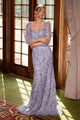 Vestido romántico con mangas abullonadas y apliques – Nox Anabel, estilo MT112