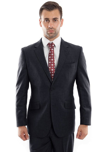 Men's Navy Blue Wool Suit by Zegarie Suits