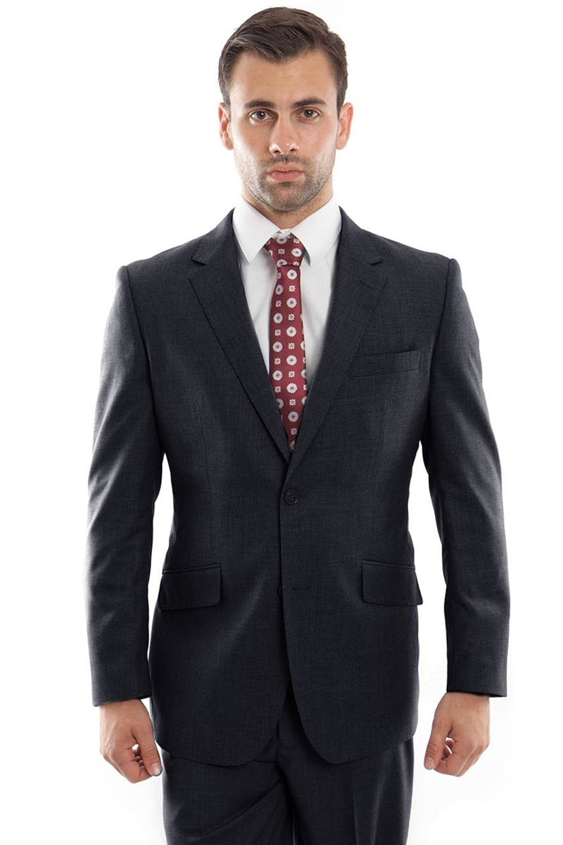 Men's Navy Blue Wool Suit by Zegarie Suits