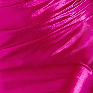 Poly USA 9682 Metallic Fitted Strapless Slit Gown