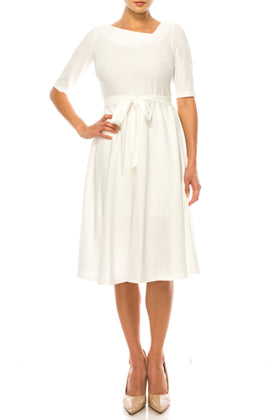 Maison Tara 95602M Asymmetrical Neckline A-Line Dress