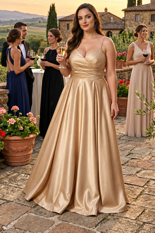 May Queen MQ1678 Simple A-Line Sleeveless Modern Satin Evening Gown