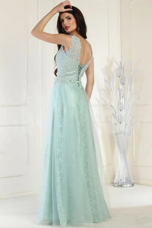 May Queen MQ1799 Special Occasion A-line Embroidered Formal Dress