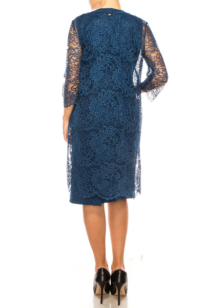 Maya Brooke  2-Piece Lace 3/4 Sleeve Jacket Dress
