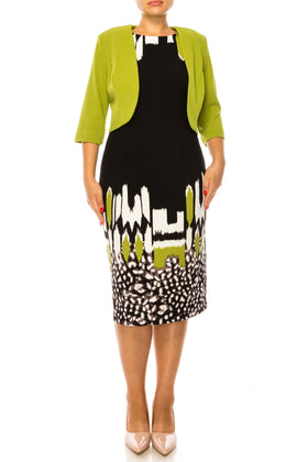 Maya Brooke 28513-KIWI BLACK-2 Jacket Dress by Maya Brooke