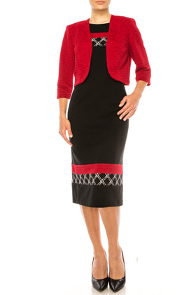 Maya Brooke 28633-RED BLACK-2 by Maya Brooke