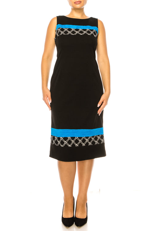 Maya Brooke Contrast Pattern Cropped Jacket Dress