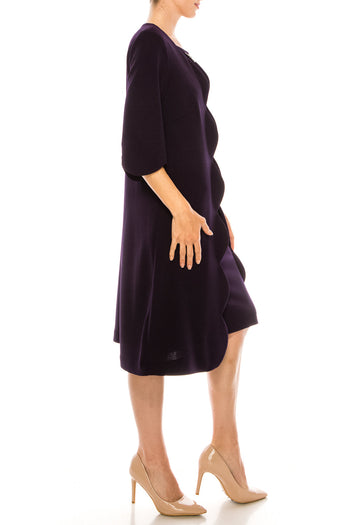 Maya Brooke 28733 Scoop Neck Sheath Dress with Scallop 3/4 Sleeve Jacket