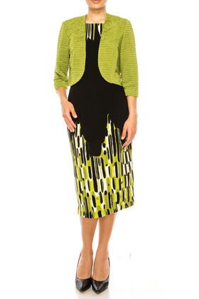 Maya Brooke Abstract Print Cropped Jacket Dress