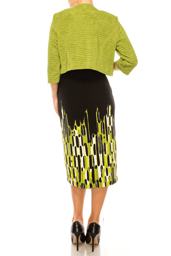Maya Brooke Abstract Print Cropped Jacket Dress