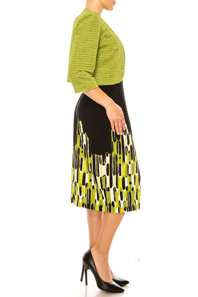Maya Brooke Abstract Print Cropped Jacket Dress