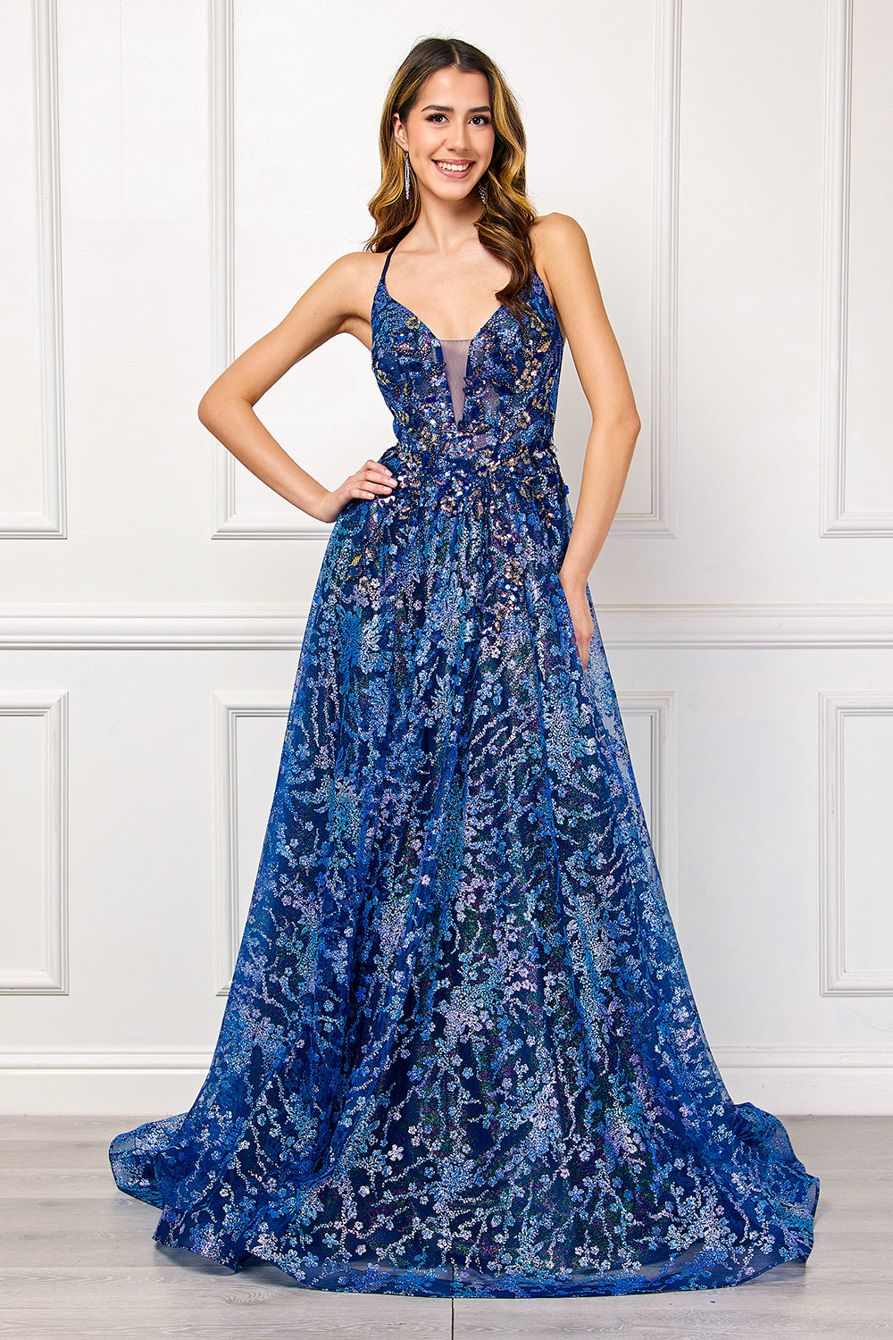 couture prom dress designers Primavera Couture 4501 Slit Beaded Long Formal Prom Dress