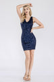 Cocktail V-Neck Mermaid Sequin Homecoming Dress  By Lenovia 5321