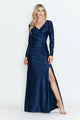 Vestido de madre de la novia con escote en V y corte entallado de Lenovia 5323 (Nueva colección)