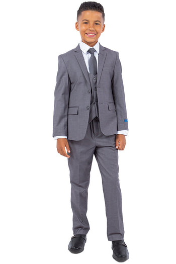 Boys Suit Perry Ellis Vested Boy's Wedding Suit in Medium Grey