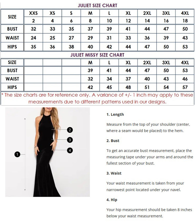 Juliet Size Chart
