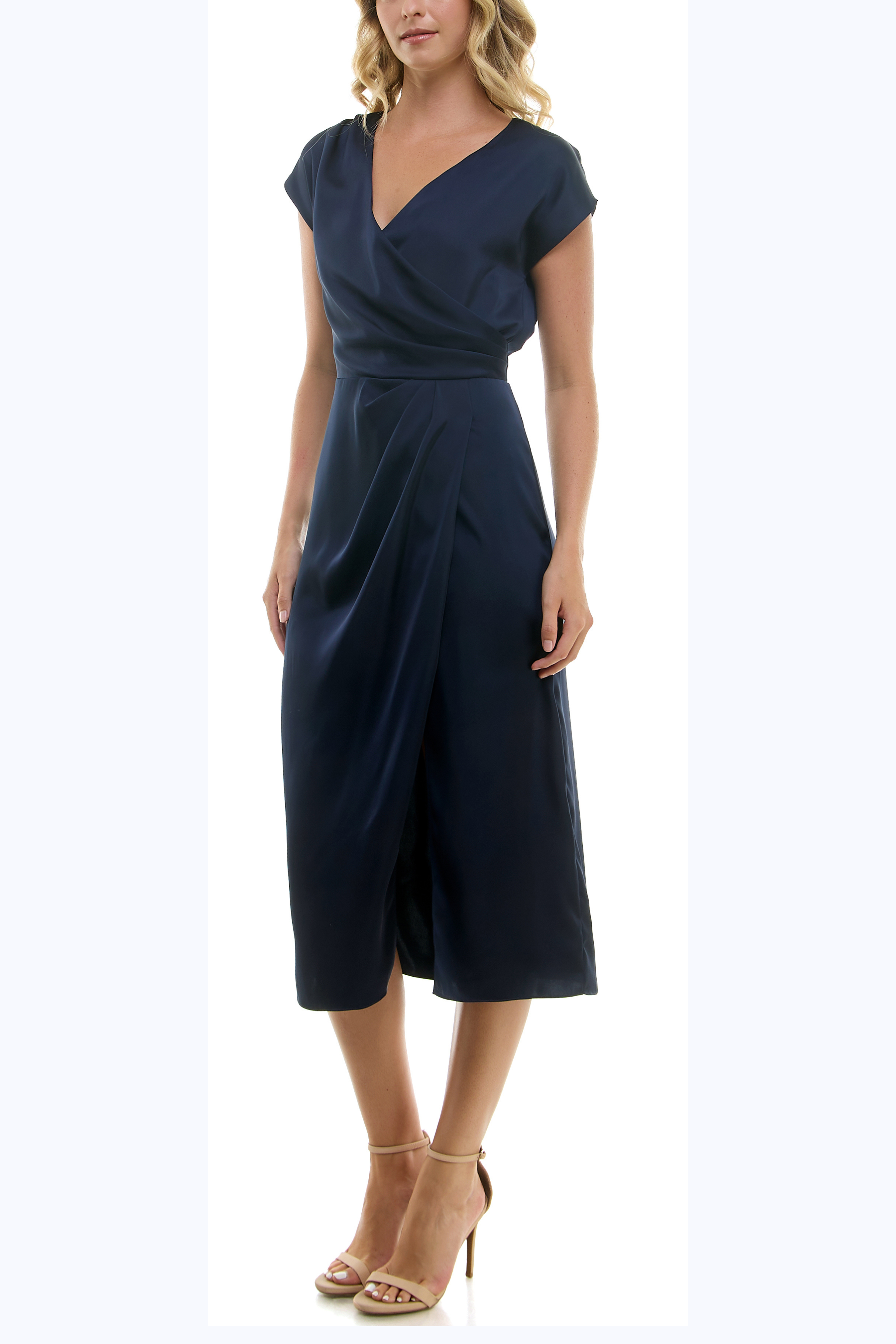 Nicole Miller Surplice Midi Dress