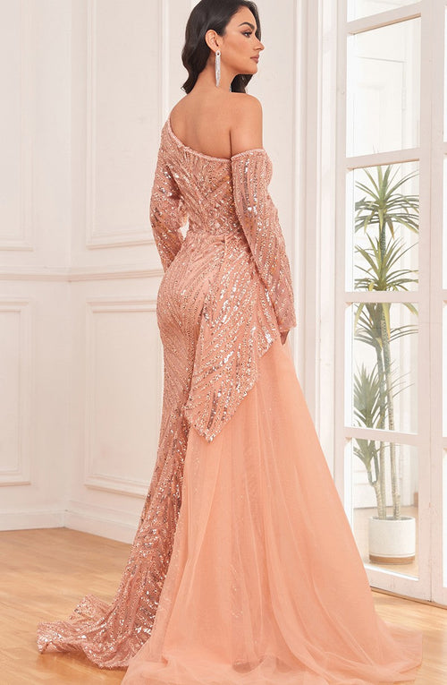 High Couture NR2288 Beaded Long Formal Sequin Evening Dress