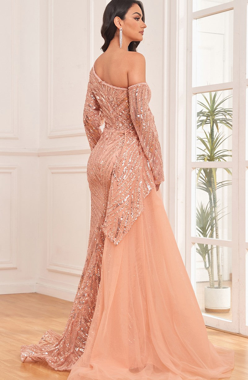 High Couture NR2288 Beaded Long Formal Sequin Evening Dress