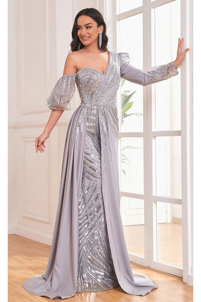 High Couture NR2290 Overskirt Long Floral Formal Evening Fitted Dress