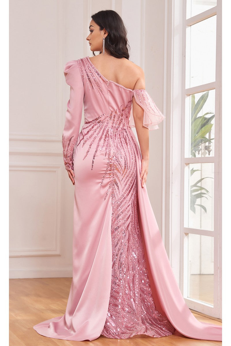 High Couture NR2290 Overskirt Long Floral Formal Evening Fitted Dress