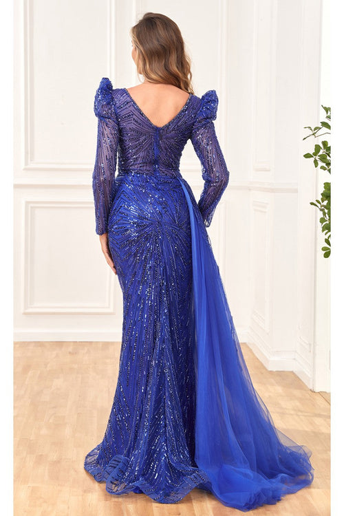 High Couture NR2293 Fitted Long Formal Slit Evening Dress
