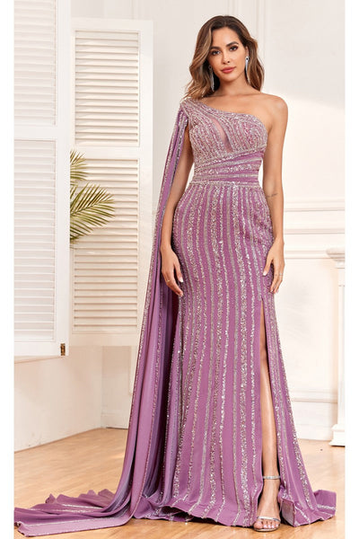 High Couture NR2301 Beaded Long Fitted Formal Glitter Evening Dress