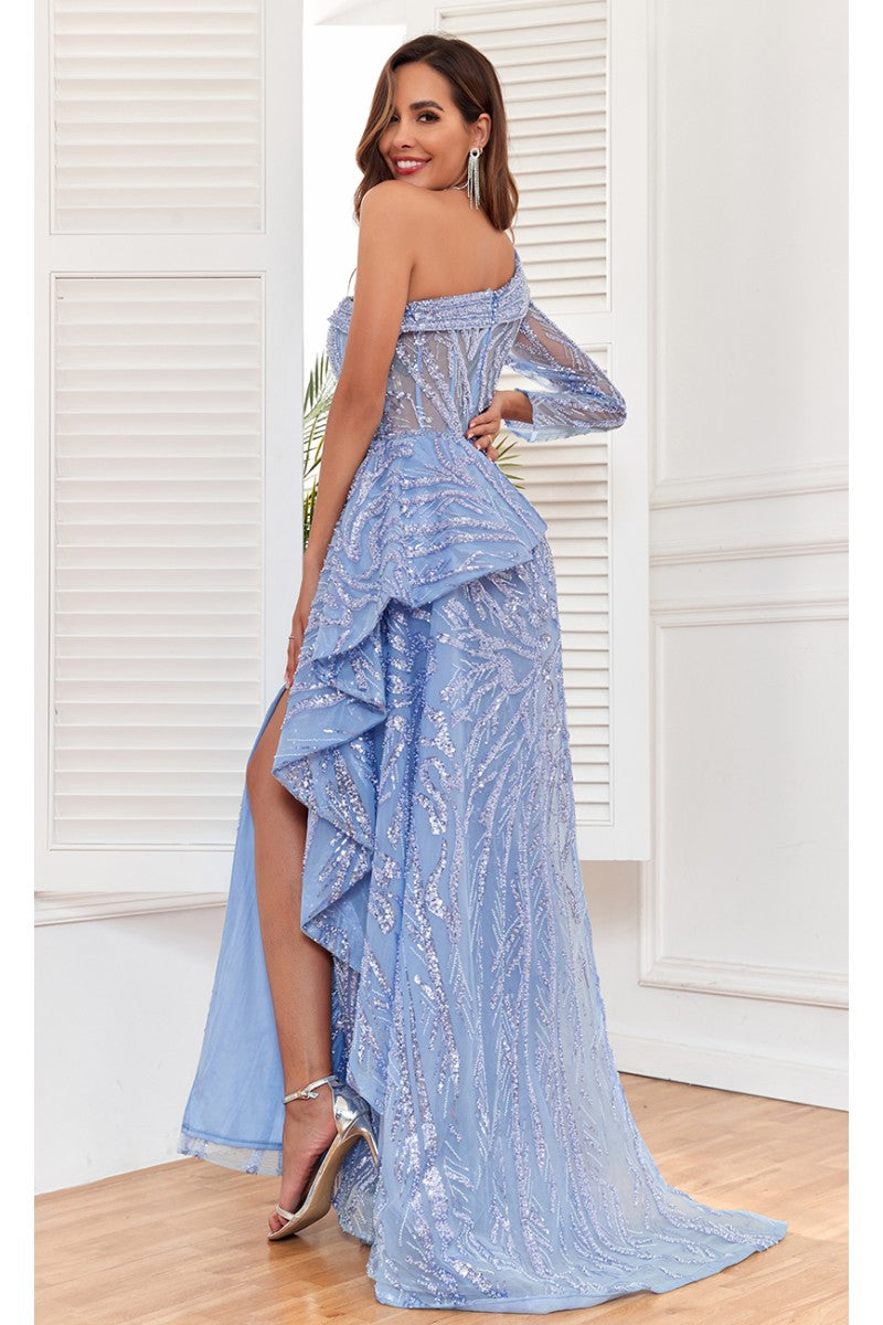 High Couture NR2302 Fitted Long Sequin Formal Evening Dress