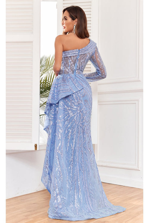 High Couture NR2302 Fitted Long Sequin Formal Evening Dress
