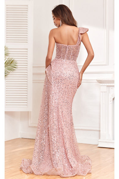 High Couture NR2308 Long Slit Formal Sequin Evening Dress