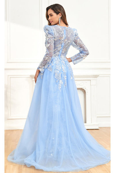 High Couture NR2312 Long Floral Lace Formal Evening Dress