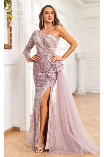 High Couture NR2335 Beaded Long Slit Formal Evening Dress