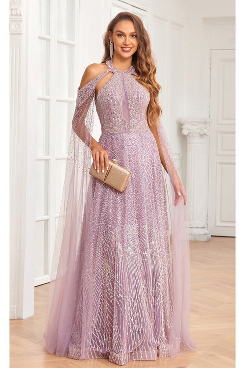 High Couture NR2340 A Line Ball Gown Long Formal Beaded Prom Dress