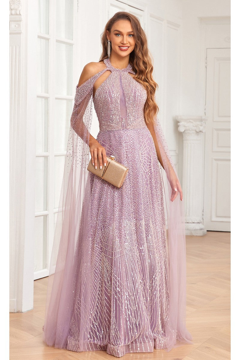 High Couture NR2340 A Line Ball Gown Long Formal Beaded Prom Dress