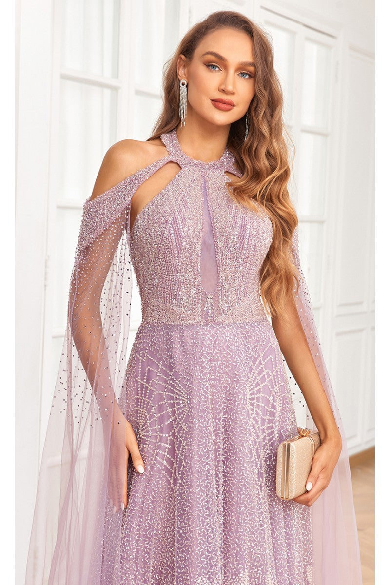 High Couture NR2340 A Line Ball Gown Long Formal Beaded Prom Dress