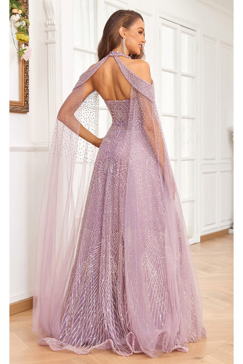 High Couture NR2340 A Line Ball Gown Long Formal Beaded Prom Dress